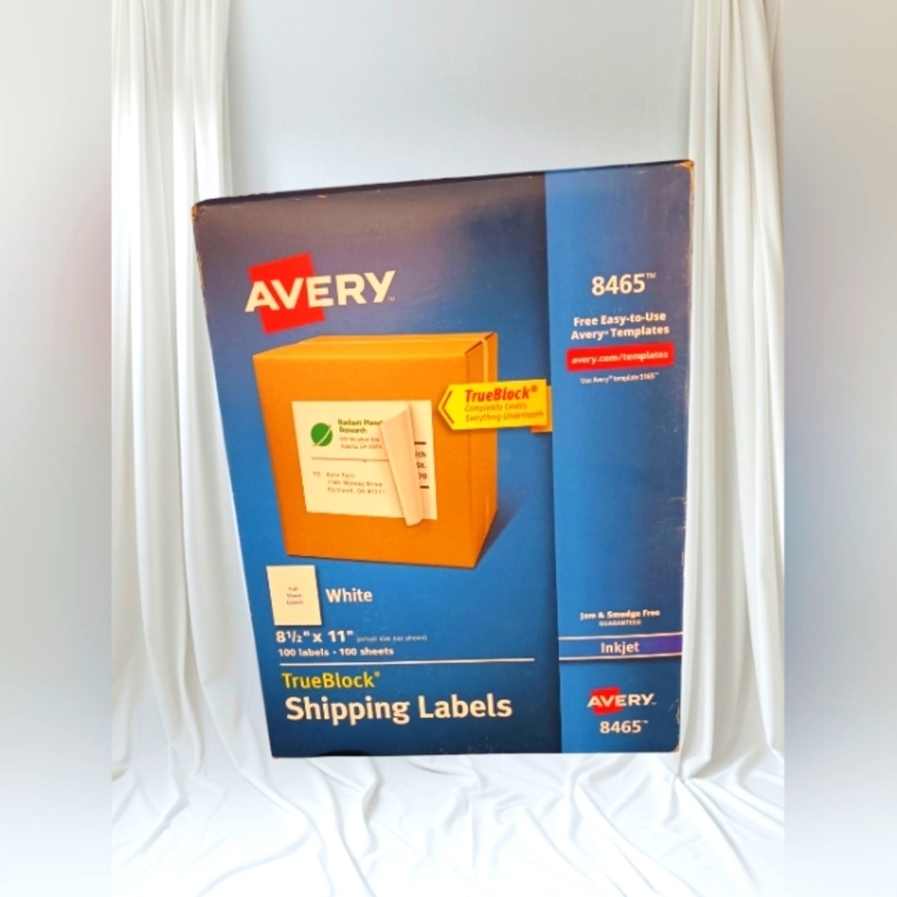 Avery TrueBlock Shipping Labels 8.5 x 11 White Inkjet